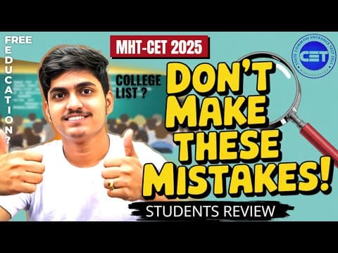Don’t Make These Mistakes! | MHT CET CAP Round 2025 Full Guide ft. AISSMS IOIT Students